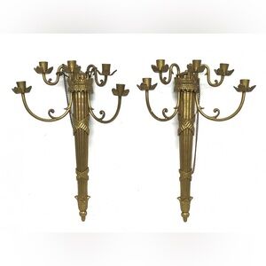 Vintage Brass Wall Sconces – Neoclassical Grandmillennial Style